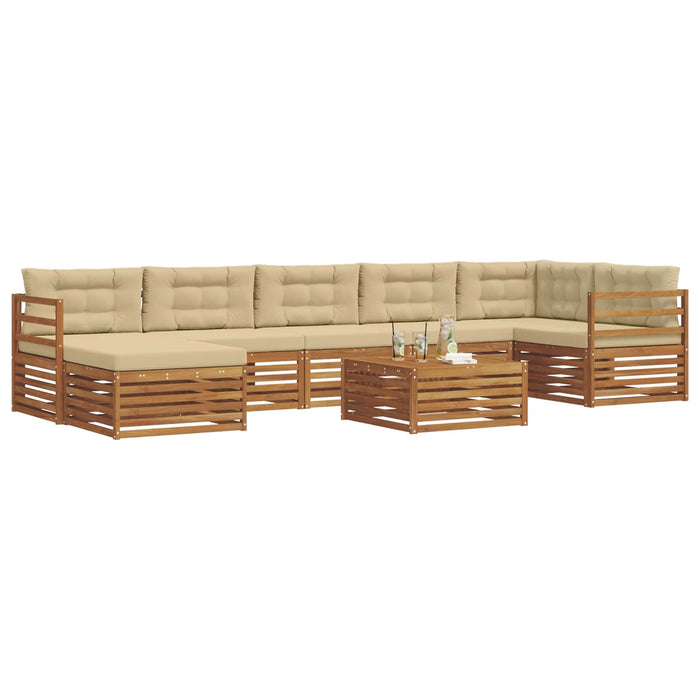 Seturi de canapele 8 pcs Natural și Bej Lemn Solid de Acacia - WALTI WALTI