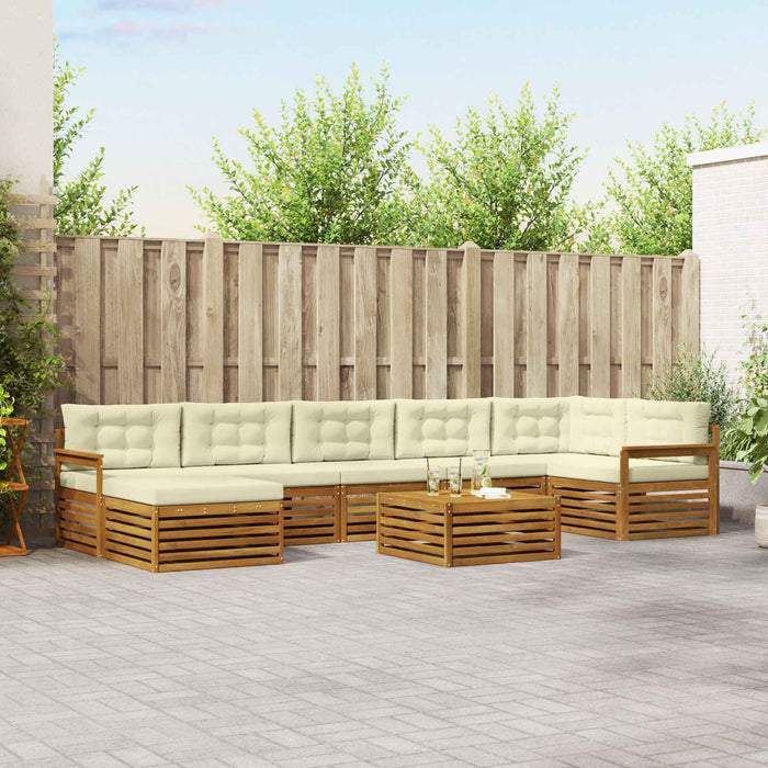 Seturi de canapele 8 pcs Natural și Crem Lemn Solid de Acacia - WALTI WALTI