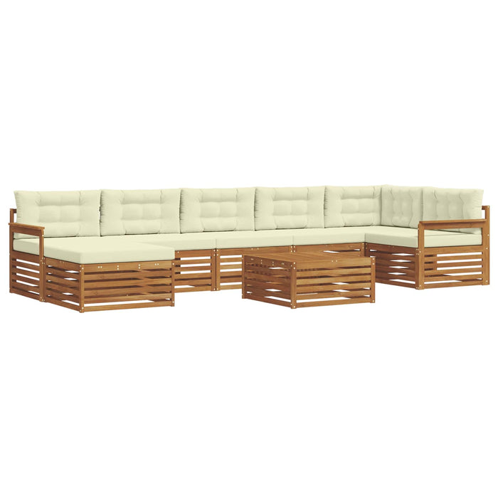 Seturi de canapele 8 pcs Natural și Crem Lemn Solid de Acacia - WALTI WALTI
