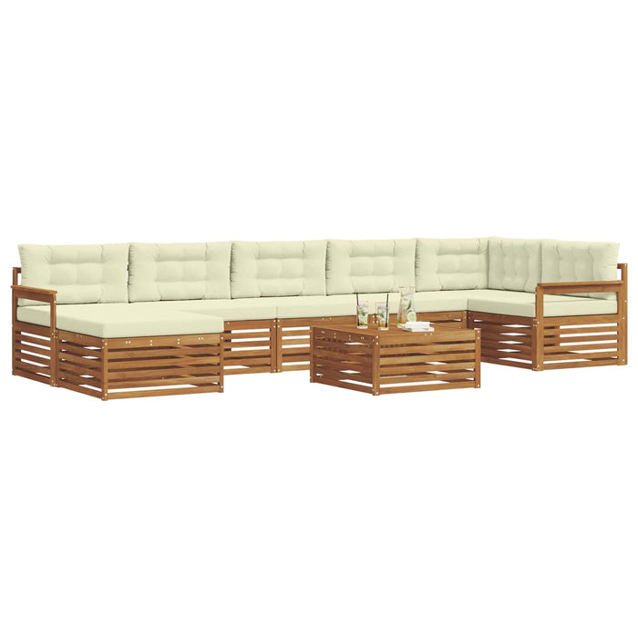 Seturi de canapele 8 pcs Natural și Crem Lemn Solid de Acacia - WALTI WALTI