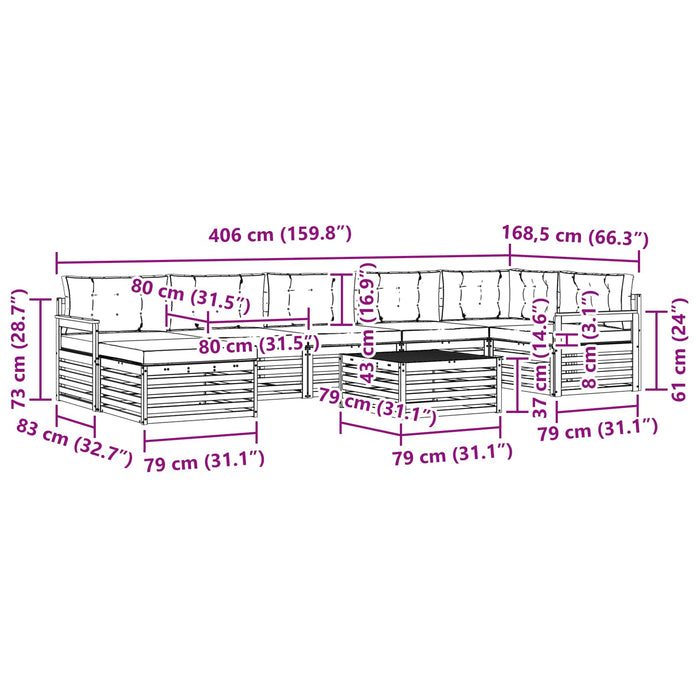 Seturi de canapele cu pernă 8 pcs Gri natural și deschis - WALTI WALTI
