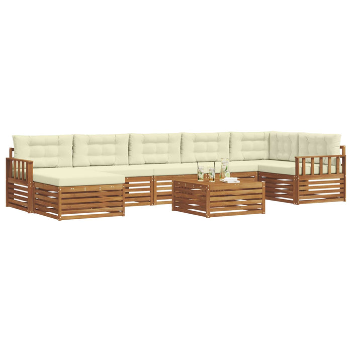 Seturi de canapele 8 pcs Natural și Crem Lemn Solid de Acacia - WALTI WALTI