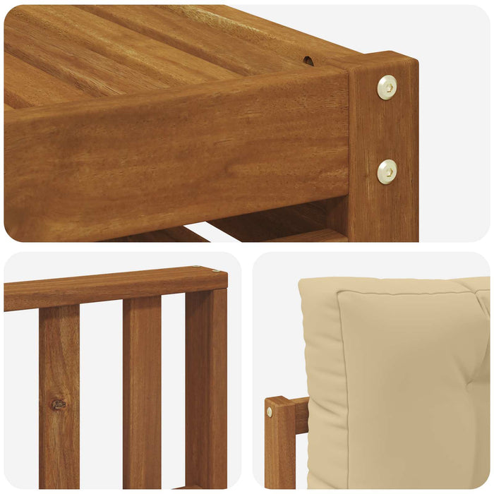 Seturi de canapele 8 pcs Natural și Bej Lemn Solid de Acacia - WALTI WALTI