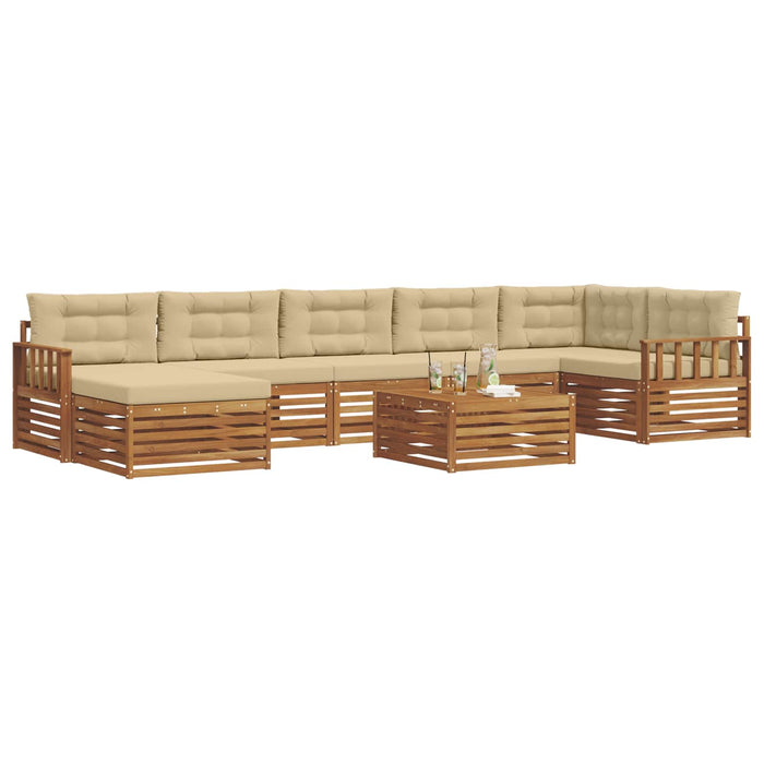 Seturi de canapele 8 pcs Natural și Bej Lemn Solid de Acacia - WALTI WALTI