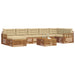 Seturi de canapele 8 pcs Natural și Bej Lemn Solid de Acacia - WALTI WALTI
