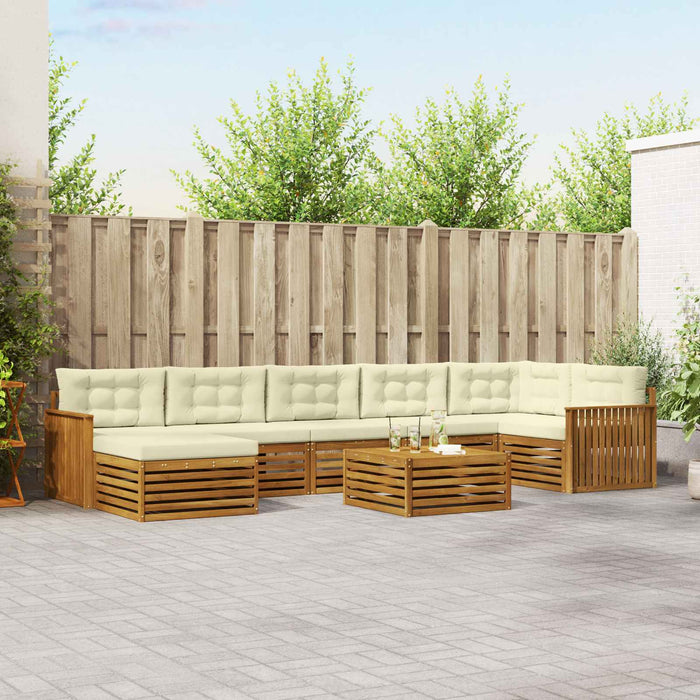 Seturi de canapele 8 pcs Natural și Crem Lemn Solid de Acacia - WALTI WALTI