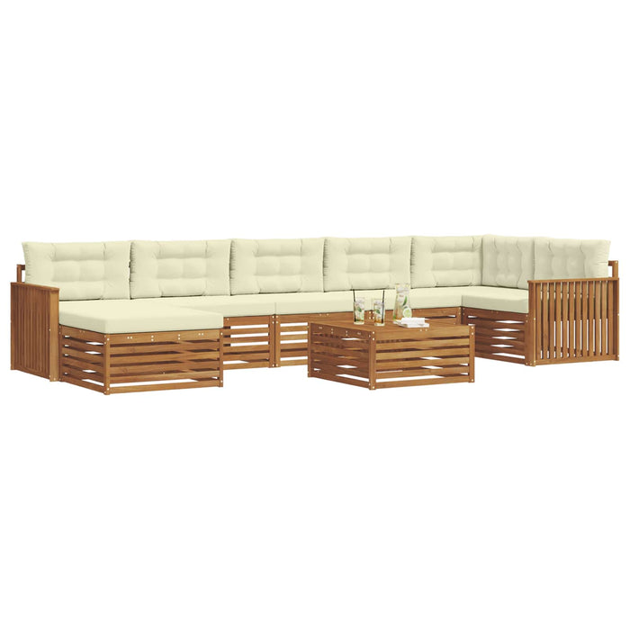 Seturi de canapele 8 pcs Natural și Crem Lemn Solid de Acacia - WALTI WALTI