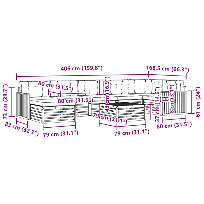 Seturi de canapele cu pernă 8 pcs Natural și Antracit - WALTI WALTI
