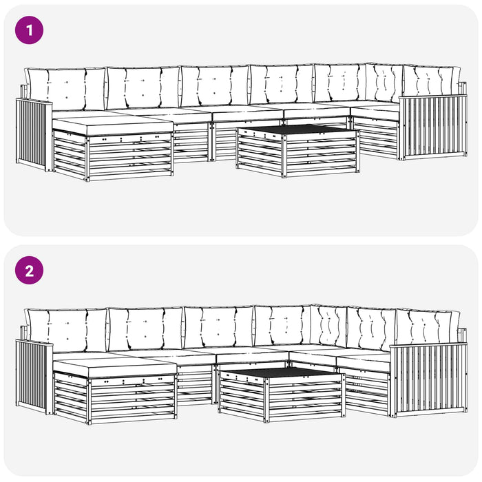 Seturi de canapele cu pernă 8 pcs Natural și Antracit - WALTI WALTI