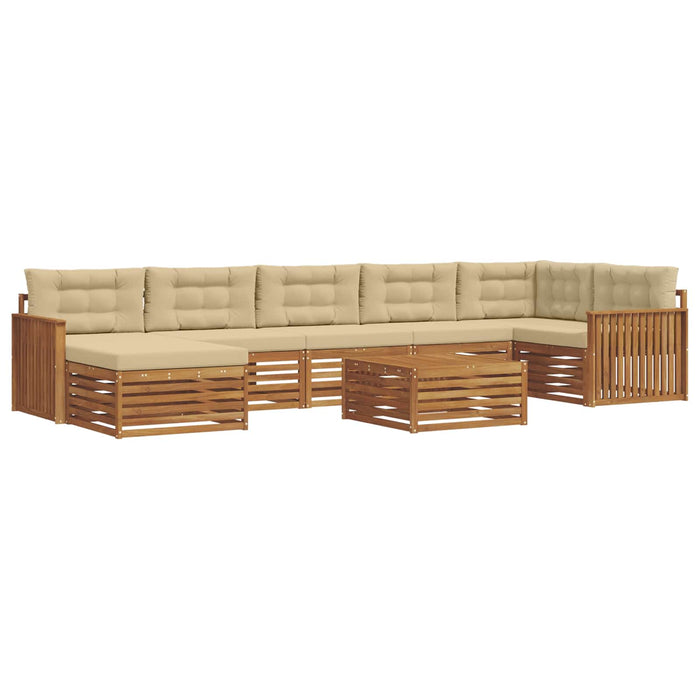 Seturi de canapele 8 pcs Natural și Bej Lemn Solid de Acacia - WALTI WALTI