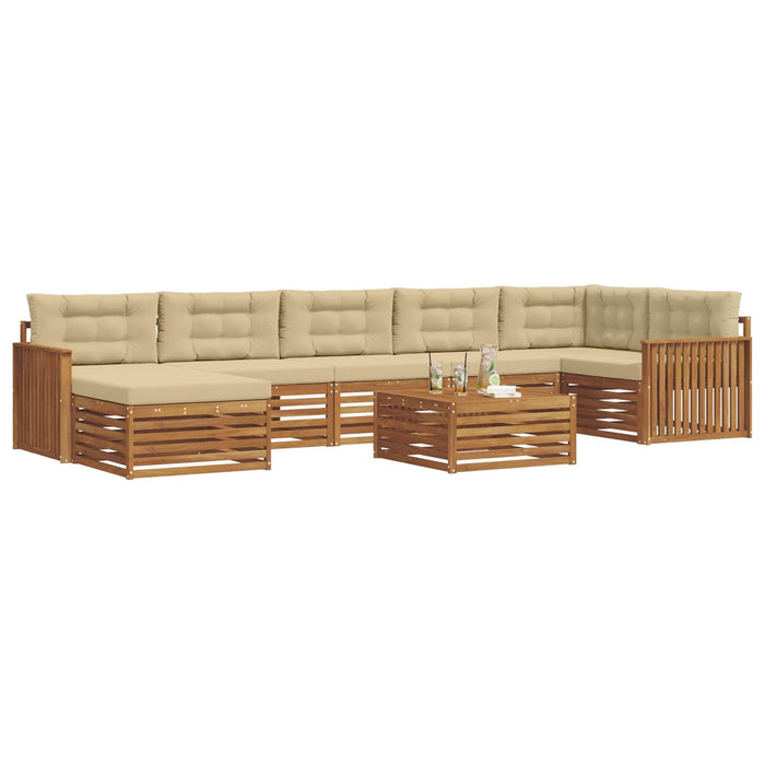 Seturi de canapele 8 pcs Natural și Bej Lemn Solid de Acacia - WALTI WALTI