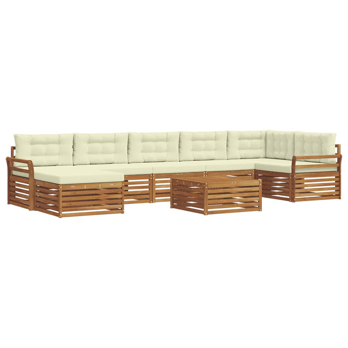 Seturi de canapele 8 pcs Natural și Crem Lemn Solid de Acacia - WALTI WALTI