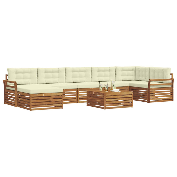 Seturi de canapele 8 pcs Natural și Crem Lemn Solid de Acacia - WALTI WALTI