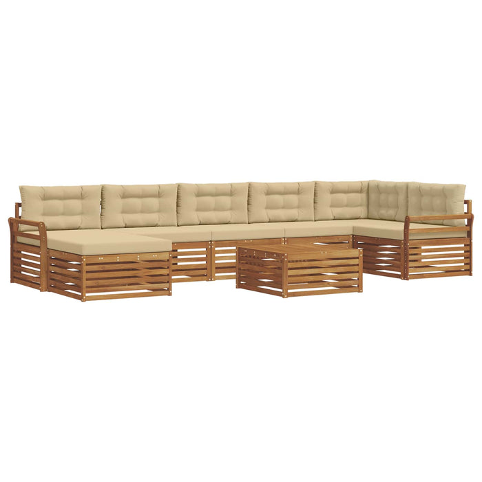 Seturi de canapele 8 pcs Natural și Bej Lemn Solid de Acacia - WALTI WALTI