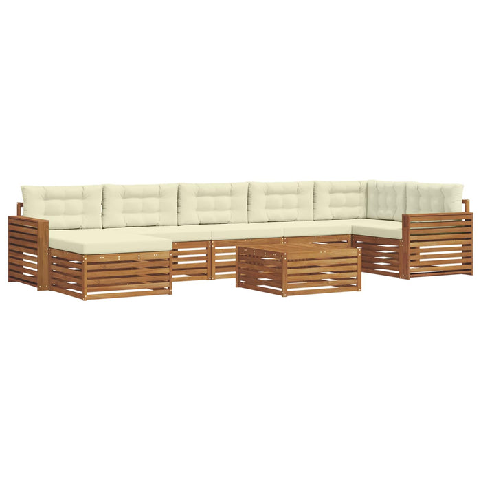 Seturi de canapele 8 pcs Natural și Crem Lemn Solid de Acacia - WALTI WALTI