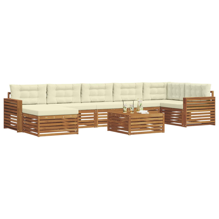Seturi de canapele 8 pcs Natural și Crem Lemn Solid de Acacia - WALTI WALTI