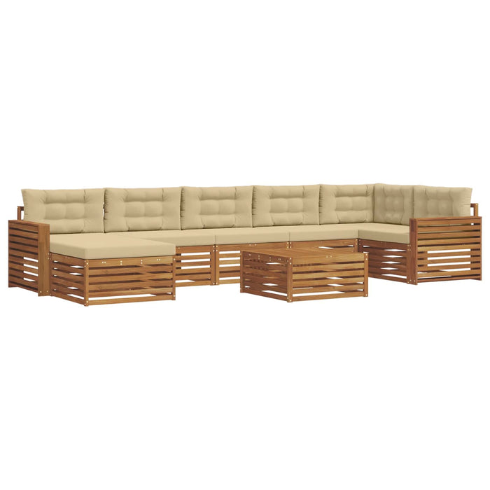 Seturi de canapele 8 pcs Natural și Bej Lemn Solid de Acacia - WALTI WALTI