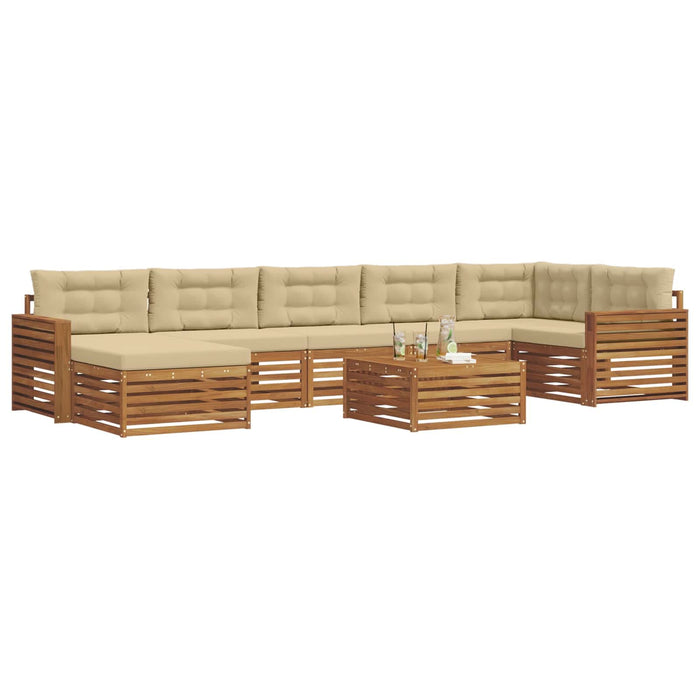 Seturi de canapele 8 pcs Natural și Bej Lemn Solid de Acacia - WALTI WALTI