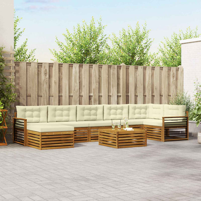 Seturi de canapele 8 pcs Natural și Crem Lemn Solid de Acacia - WALTI WALTI