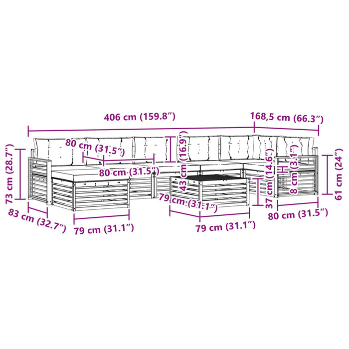 Seturi de canapele cu pernă 8 pcs Gri natural și deschis - WALTI WALTI