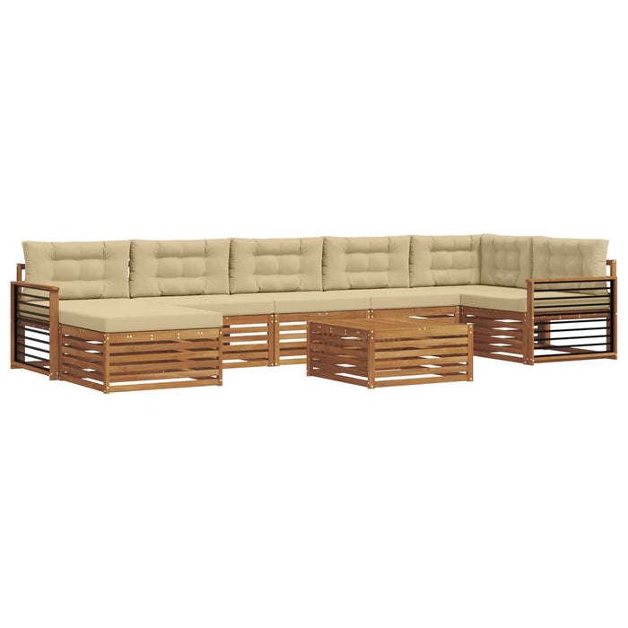 Seturi de canapele 8 pcs Natural și Bej Lemn Solid de Acacia - WALTI WALTI