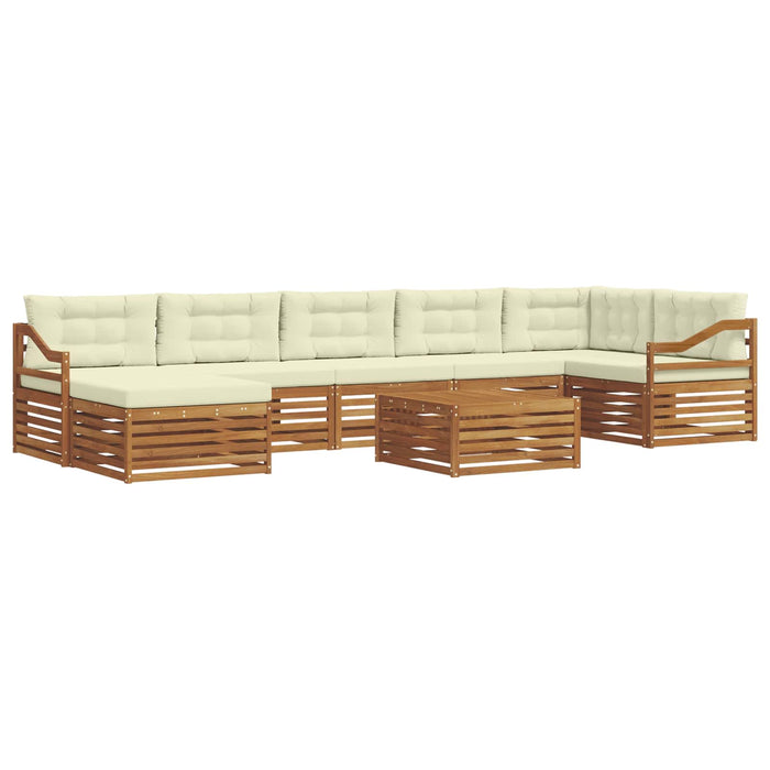 Seturi de canapele 8 pcs Natural și Crem Lemn Solid de Acacia - WALTI WALTI