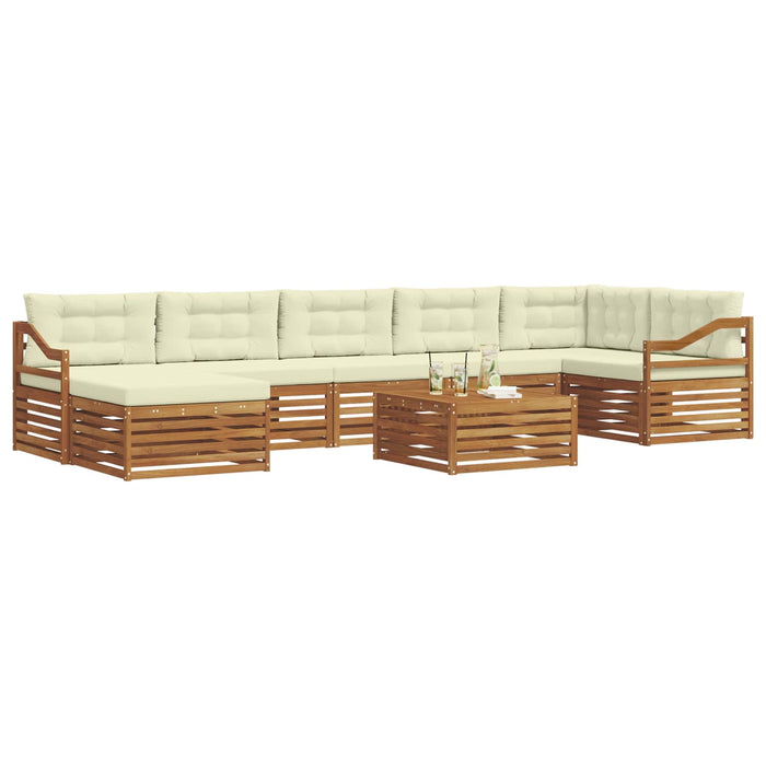 Seturi de canapele 8 pcs Natural și Crem Lemn Solid de Acacia - WALTI WALTI