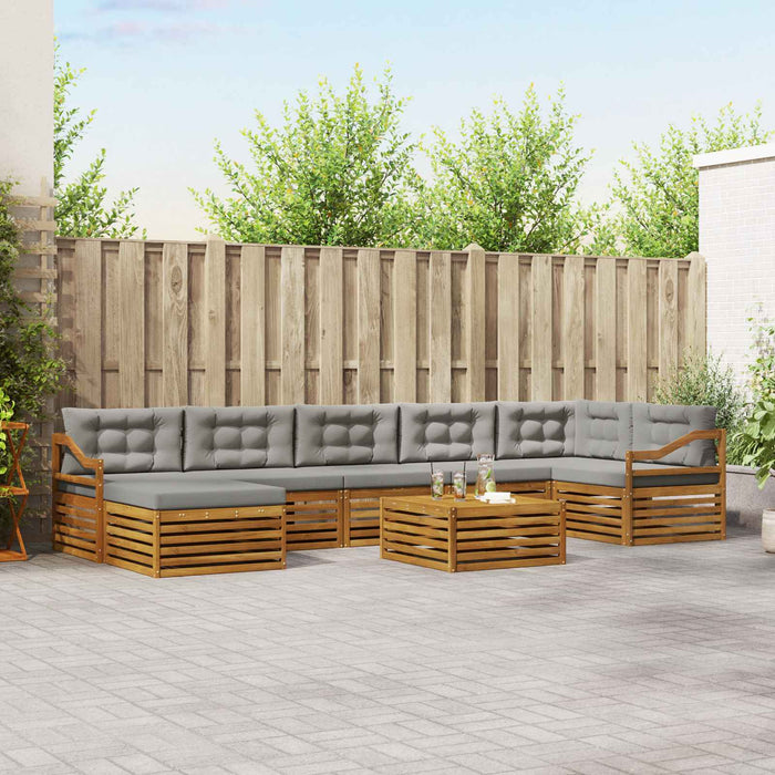 Seturi de canapele cu pernă 8 pcs Gri natural și deschis - WALTI WALTI