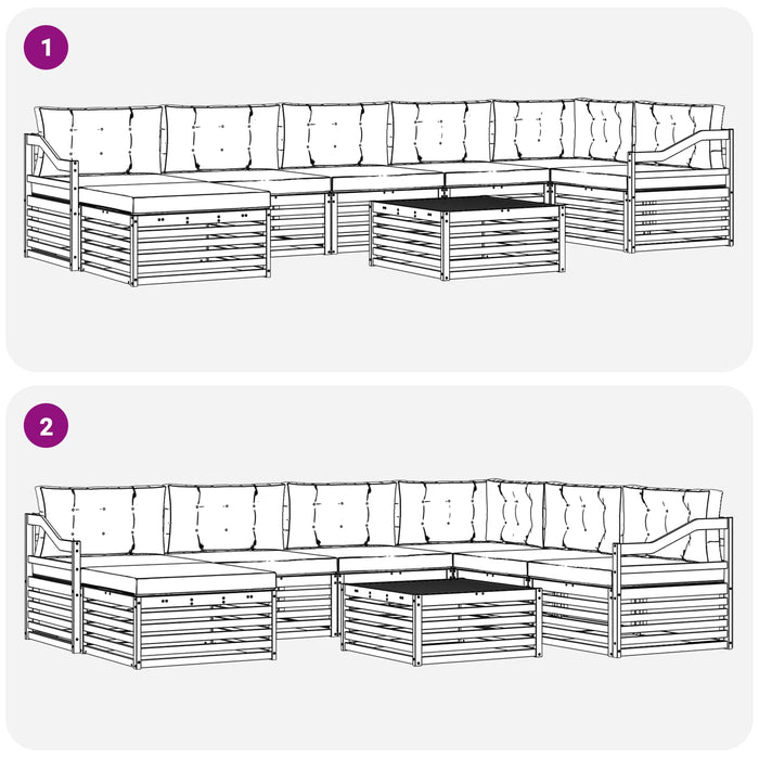 Seturi de canapele cu pernă 8 pcs Natural și Antracit - WALTI WALTI