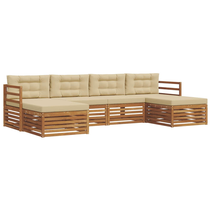 Seturi de canapele 6 pcs Natural și Bej Lemn Solid de Acacia - WALTI WALTI