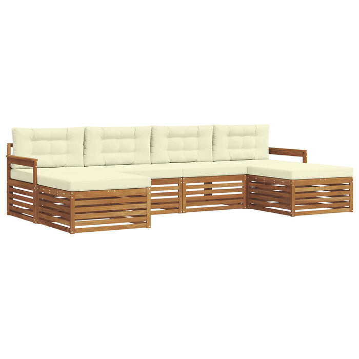 Seturi de canapele 6 pcs Natural și Crem Lemn Solid de Acacia - WALTI WALTI