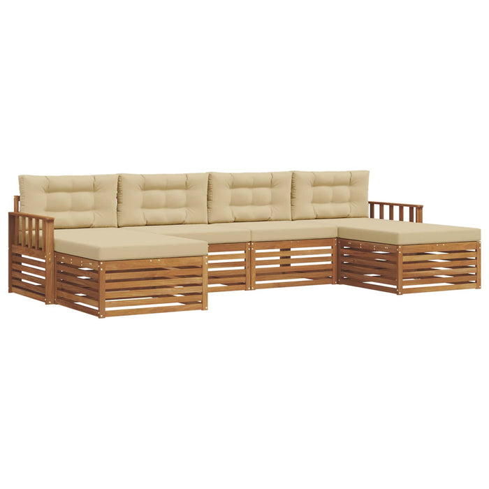 Seturi de canapele 6 pcs Natural și Bej Lemn Solid de Acacia - WALTI WALTI
