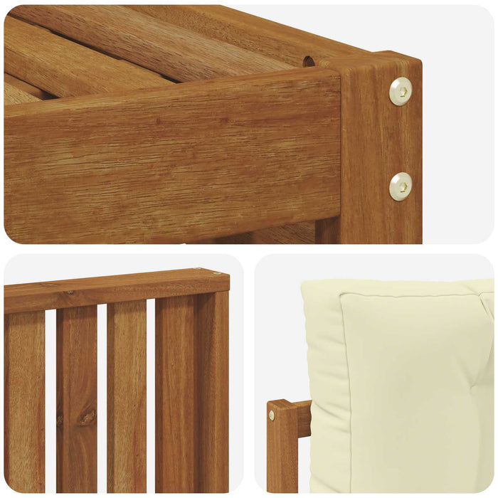 Seturi de canapele 6 pcs Natural și Crem Lemn Solid de Acacia - WALTI WALTI