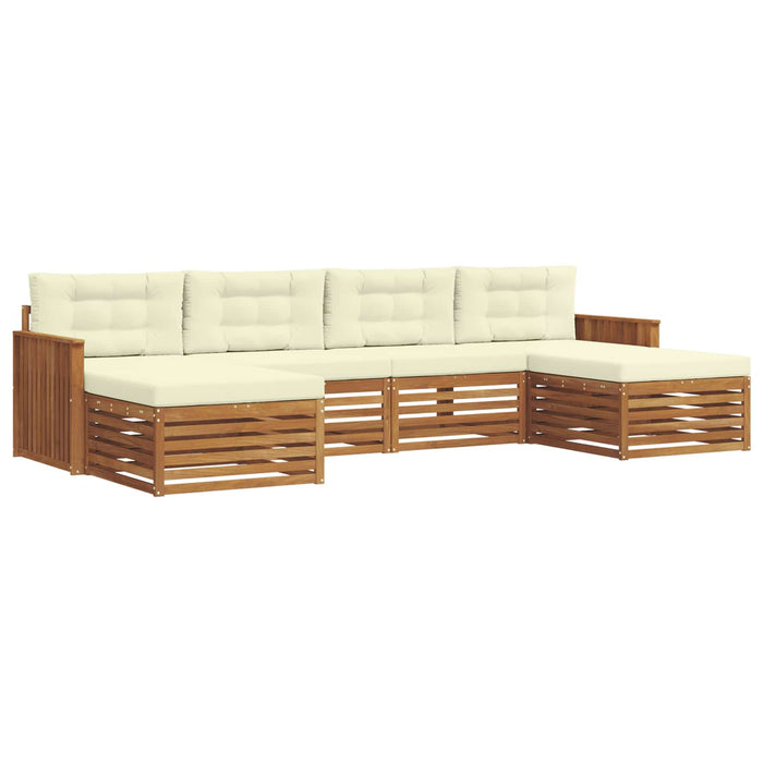 Seturi de canapele 6 pcs Natural și Crem Lemn Solid de Acacia - WALTI WALTI