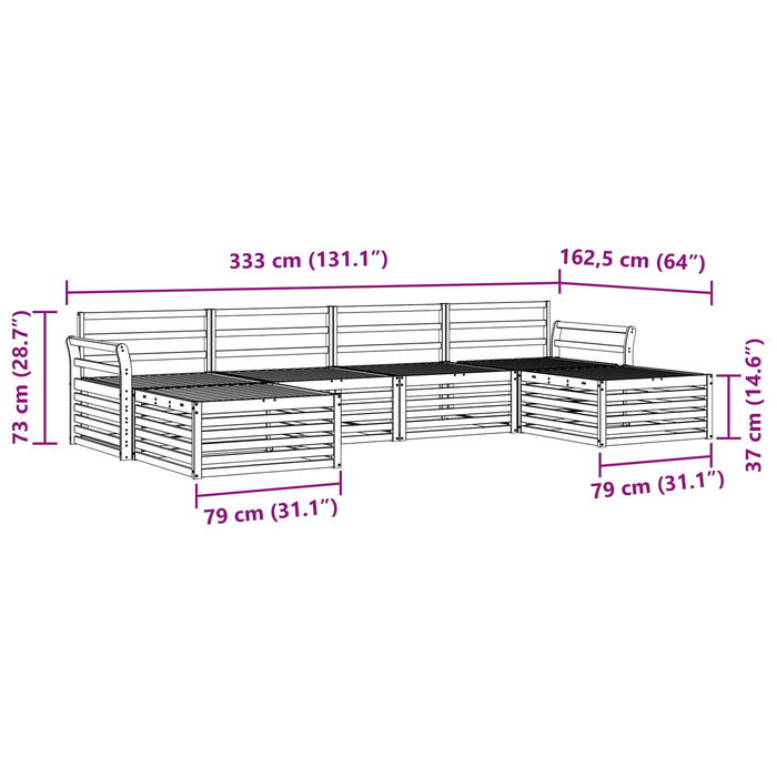 Seturi de canapele 6 pcs natural Lemn Solid de Acacia - WALTI WALTI