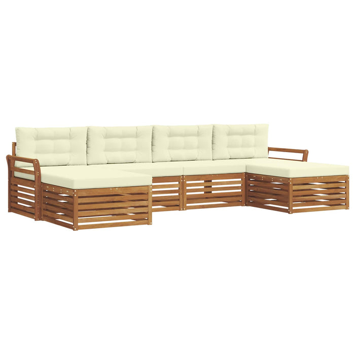 Seturi de canapele 6 pcs Natural și Crem Lemn Solid de Acacia - WALTI WALTI