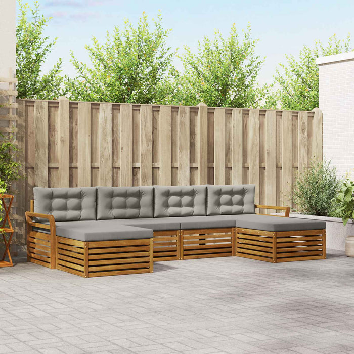Seturi de canapele cu pernă 6 pcs Gri natural și deschis - WALTI WALTI
