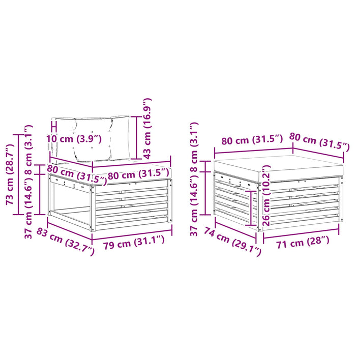 Seturi de canapele cu pernă 6 pcs Natural și Antracit - WALTI WALTI