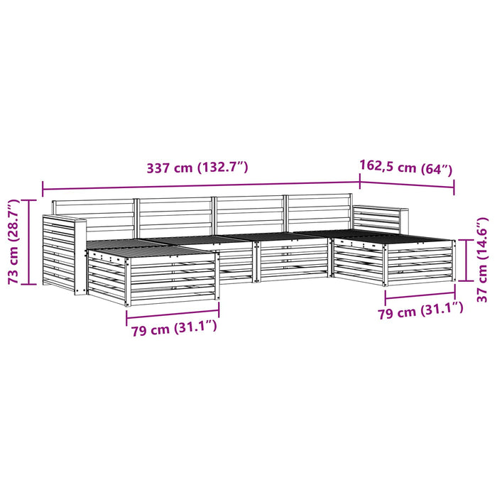 Seturi de canapele 6 pcs natural Lemn Solid de Acacia - WALTI WALTI