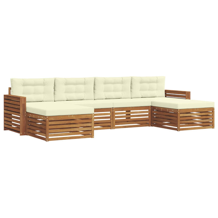 Seturi de canapele 6 pcs Natural și Crem Lemn Solid de Acacia - WALTI WALTI