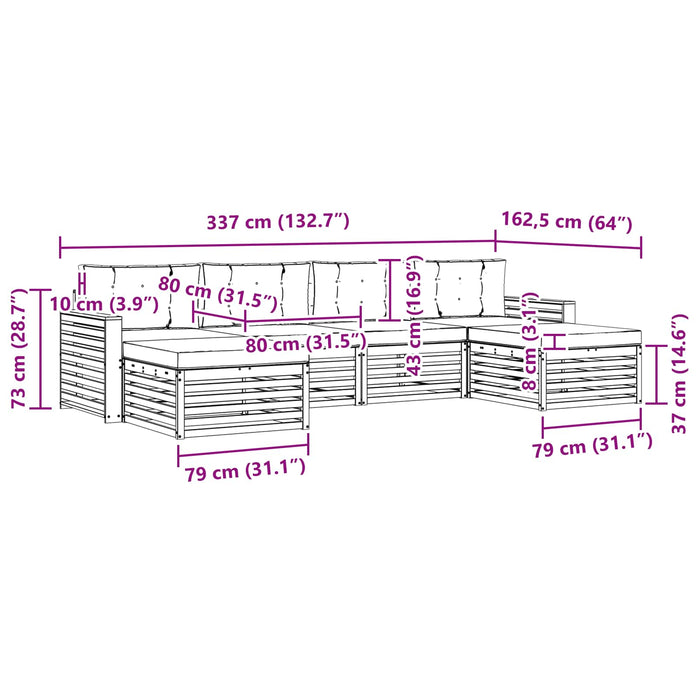 Seturi de canapele cu pernă 6 pcs Natural și Antracit - WALTI WALTI