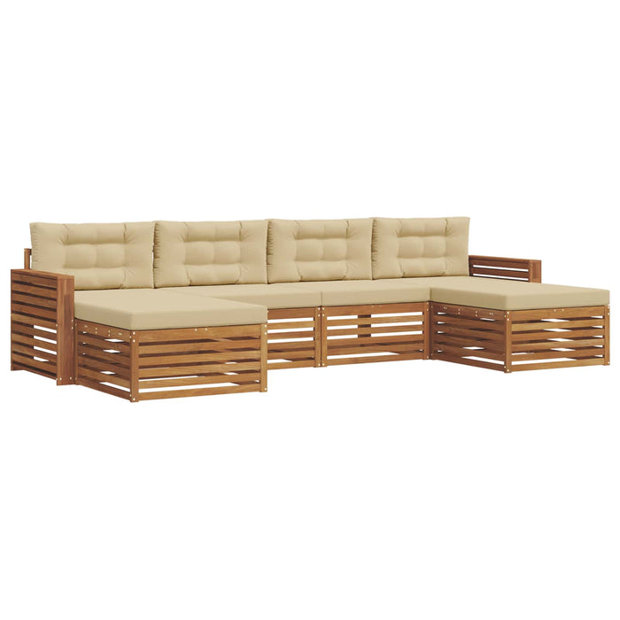 Seturi de canapele 6 pcs Natural și Bej Lemn Solid de Acacia - WALTI WALTI