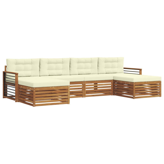 Seturi de canapele 6 pcs Natural și Crem Lemn Solid de Acacia - WALTI WALTI