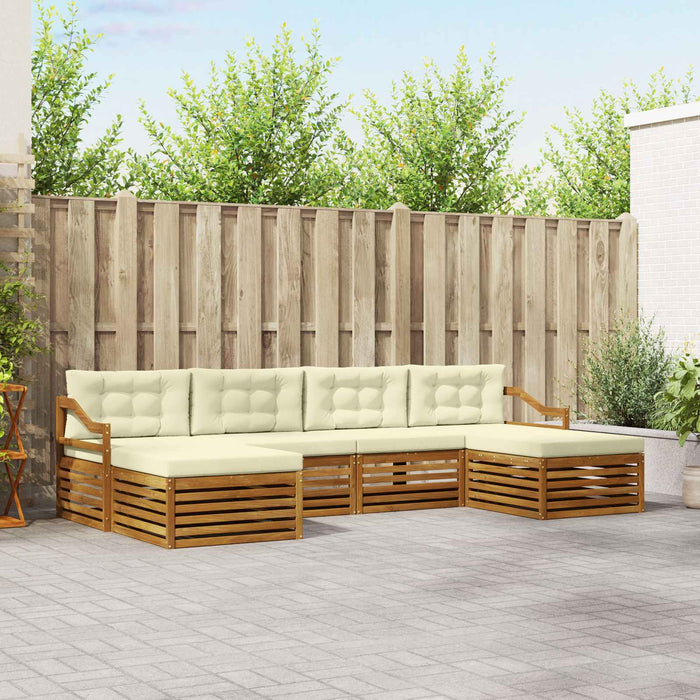 Seturi de canapele 6 pcs Natural și Crem Lemn Solid de Acacia - WALTI WALTI