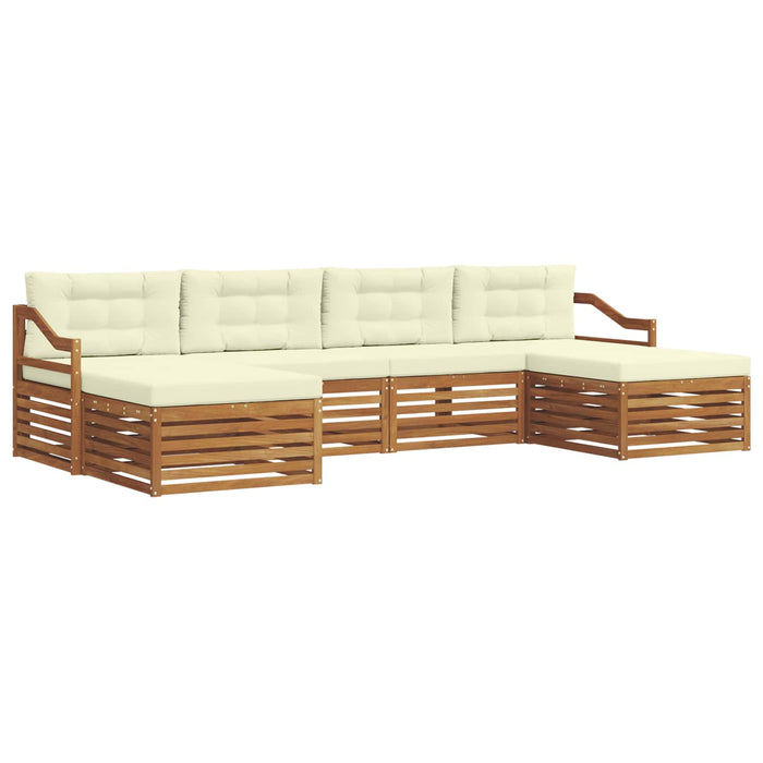 Seturi de canapele 6 pcs Natural și Crem Lemn Solid de Acacia - WALTI WALTI