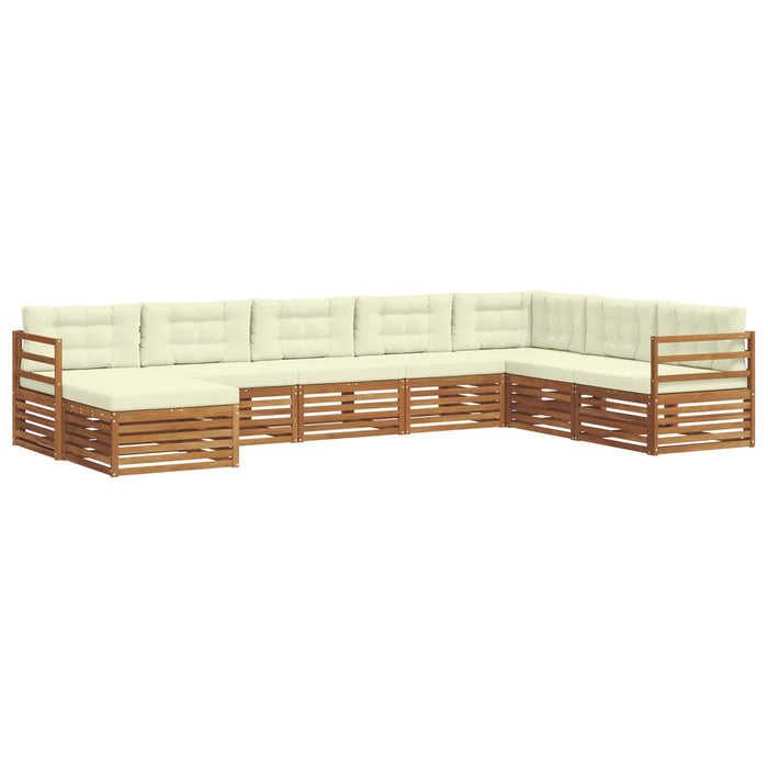 Seturi de canapele 8 pcs Natural și Crem Lemn Solid de Acacia - WALTI WALTI