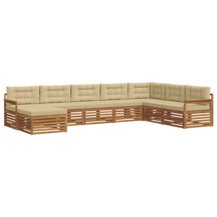 Seturi de canapele 8 pcs Natural și Bej Lemn Solid de Acacia - WALTI WALTI