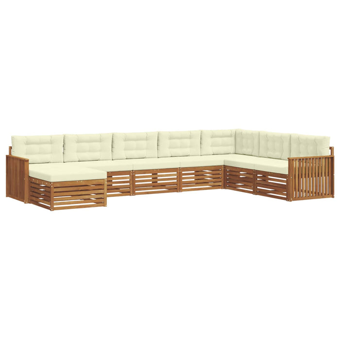 Seturi de canapele 8 pcs Natural și Crem Lemn Solid de Acacia - WALTI WALTI