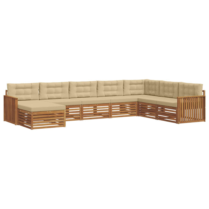 Seturi de canapele 8 pcs Natural și Bej Lemn Solid de Acacia - WALTI WALTI