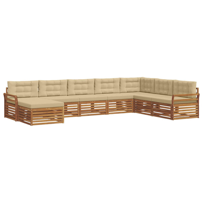 Seturi de canapele 8 pcs Natural și Bej Lemn Solid de Acacia - WALTI WALTI